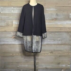 VINTAGE”ElieTahari 1974 Edition Soho Mesh-Panel Coat With Perforated Mesh Panels
